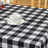 简约现代布艺桌布台布棉麻写字台方格子正方形长方形小餐桌布茶几
