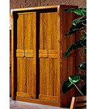 中式实木衣柜2门趟门1.4 1.6米 推拉门衣柜宜家衣橱组合移门衣柜