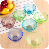 居家家钻石透明玻璃碗米饭碗水果碗家用创意餐具沙拉碗汤碗水晶碗