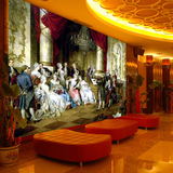 古典欧式KTV 宾馆大型壁画壁纸画客厅人物油画墙纸壁纸背景装饰画