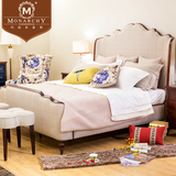 玛润奇家具正品美式实木床布艺床软包双人床1.8米简美高档婚床