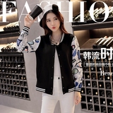 韩版蘑菇街女装春秋装2016潮流前线薄款短外套学生棒球服夹克外套