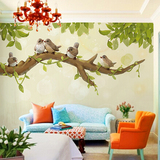 卡通儿童房墙纸 客厅沙发电视背景墙壁纸 卧室墙纸大型壁画树叶