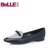 Belle/百丽秋专柜同款牛皮革舒适百搭方跟女单鞋P5T1DCQ5