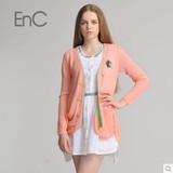 EnC专柜同步正品 时尚纯色简约针织开衫 百搭长袖毛衣EHCK33712C