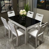 现代简约餐桌椅组合小户型长方形实木饭桌大理石餐桌6人餐桌子
