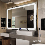 NOLSIA豪华浴室镜LED灯镜卫生间带灯化妆镜子现代欧式卫浴镜壁挂