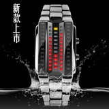 厂家直销最新款两竖排双排灯手表时尚潮流电子手表3D创意LED手表