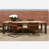 美式复古LOFT铁艺实木茶几办公桌客厅沙发茶桌咖啡桌子餐桌椅餐椅