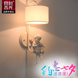 壁灯现代简约LED床头灯卧室创意天使陶瓷客厅楼梯玻璃布艺过道灯