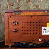 半导体插卡收音机唐典多功能复古收音机老人台式FM仿古木质老式