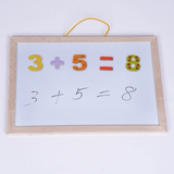 2-8岁益智早教配对玩具安全漆出口欧洲数学数字木制画板磁性1-9组