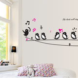 卡通小鸟音符墙贴 卧室客厅电视背景幼儿园寝室装饰防水贴纸贴画