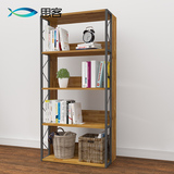 思客 创意书架钢木组合书柜简易置物架展示架落地储物架陈列架