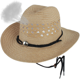 太阳帽男士帽子夏天网眼透气可折叠西部牛仔帽户外遮阳女沙滩草帽