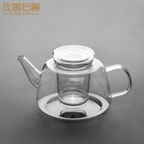 左茗右器耐热玻璃茶具茶壶 大号水果花茶水壶加厚大容易透明泡茶