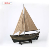 圣丽丝木质家居帆船摆件 渔船装饰模型 生日礼物手工艺品一帆风顺