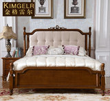 卧室家具美式床全实木床1.8米双人床美式乡村床布艺床公主床婚床