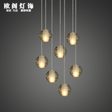 美式水晶玻璃球吊灯现代艺术餐厅吊灯LED单头多头创意吊灯灯具