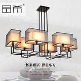 新中式吊灯现代简约中式灯具客厅灯创意仿古铁艺吊灯卧室餐厅吊灯