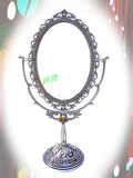 俄罗斯古典台式化妆镜欧式宫廷双面镜子美容镜 结婚锡制梳妆镜