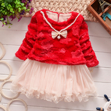 1-3岁半小女童8个月女宝宝毛衣连衣裙套头加厚冬季针织衫红色