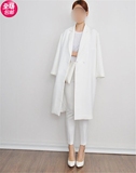 2016韩国代购现货春季中长款女西装外套白色西服宽松休闲西装