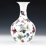 景德镇陶瓷器 仿古中式珐琅彩夜光赏瓶花瓶 家居装饰工艺品摆件