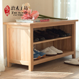 治木工坊纯实木换鞋凳 简约现代 多层小鞋柜 橡木鞋柜矮凳进门柜