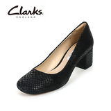 clarks正装女鞋 Chinaberry Gem 黑色蛇纹正装商务女单鞋16新品