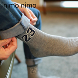 nimo nimo袜子男秋冬款中筒棉袜韩国篮球袜学生保暖日系数字短袜