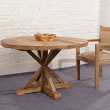 纯实木复古餐桌饭桌松木圆形餐桌椅仿古家具咖啡桌洽谈桌特价