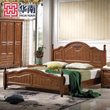 华南家具 欧式床实木床1.8米1.5米卧室双人床韩式床床铺美式床