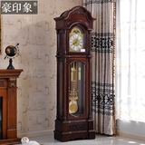 豪印象正品北极星欧式机械落地钟表深色实木美式立钟客厅摆钟2104