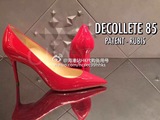 Christian Louboutin CL Decollete 8.5cm 尖头 红底高跟鞋 漆皮