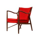 特价设计师款红色布艺实木创意咖啡厅复古客厅扶手办公休闲沙发椅