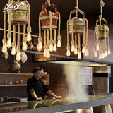 远盈美式个性创意麻绳木桶吊灯复古餐厅咖啡厅酒吧吧台服装店吊灯