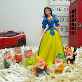 白雪公主和七个小矮人迪士尼人偶模型蛋糕摆件硬体公仔场景用玩偶