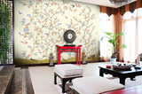 宫廷风新中式新古典中国风大型无缝丝娟丝绸无纺布壁画