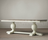 法式乡村实家具 美式欧式实木复古餐桌 美国白橡 拼花桌面