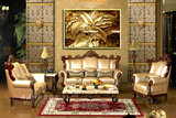 东南亚油画泰式风格金箔画客厅书房背景墙装饰画立体浮雕挂画