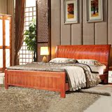 现代简约卧室家具橡胶木双人床小户型中式实木床1.8 婚床特价
