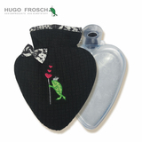 德国进口HUGO青蛙王子之心绒布外套迷你PVC注水热水袋充水暖手宝