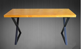 复古简约欧式办公室铁艺实木办公桌小餐桌椅组合支架结构长方形