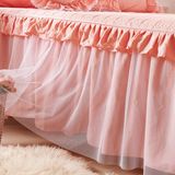 韩式蕾丝公主花边全棉夹棉床裙单件纯棉加厚床罩1.5m1.8米定制