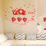 韩式浪漫LOVE婚庆相框创意挂钟现代简约客厅卧室个性时尚钟表静音