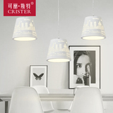 铁艺led现代简约餐厅吊灯 三头时尚艺术镂空灯具创意个性餐吊灯