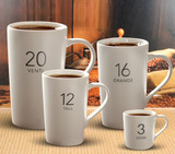 星巴克风亚光陶瓷杯子 数字盎司马克杯 创意咖啡杯水杯茶杯情侣杯