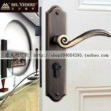 贝尔维帝欧式全铜纯铜门锁美式卧室内豪华实木防盗简约仿古房门锁