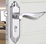 门锁室内不锈钢门锁欧式机械门锁实木门把手卧室防盗锁具三件套装